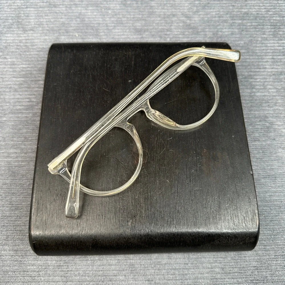 Warby Parker Haskell Crystal Clear Round Eyeglasses 49-22-145 LBF-500